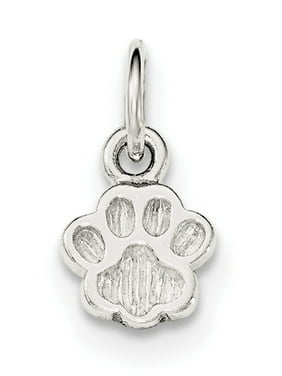 Bonyak Jewelry Sterling Silver Polished and Textured Paw Print Charm 
